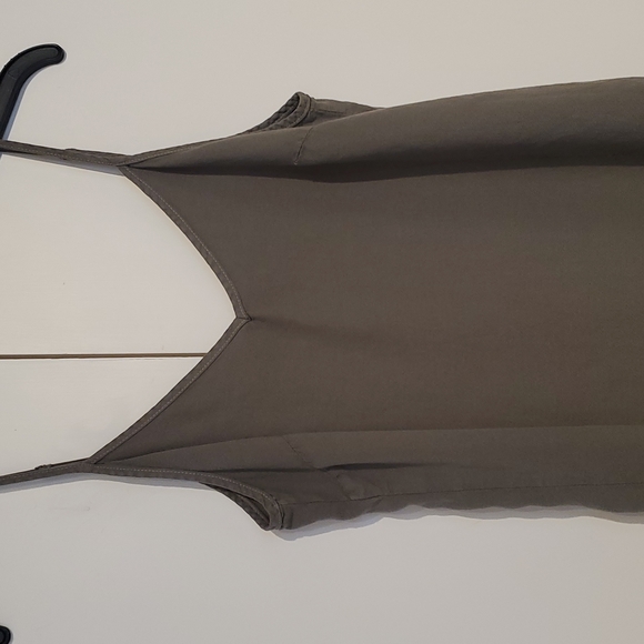 Splendid Crosshatch Slip Dress in Military Olive - Picture 5 of 11